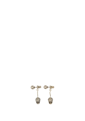 Alexander McQueen Skull Earrings With Pave And Chain