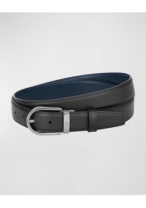 Men's Reversible Leather Buckle Belt