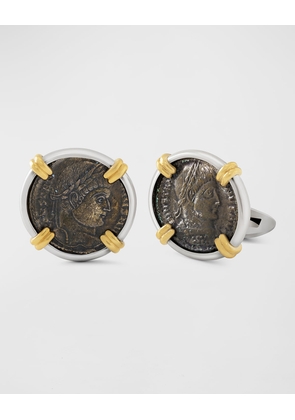 Men's 18K Two-Tone Constantine I Coin Cufflinks