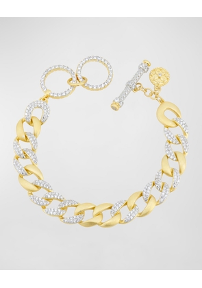 Pave Cubic Zirconia Chain-Link Bracelet