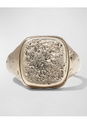 Men's Distressed Silver Signet Ring