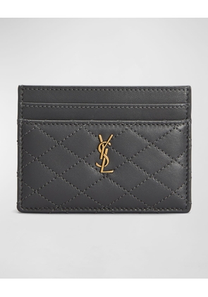 Gaby YSL Card Case in Quilted Leather