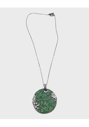 Faceted Green Pave Pendant Necklace