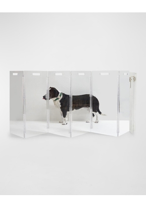 Clear Wall-Mounted Zig-Zag Pet Gate, 6-Panel