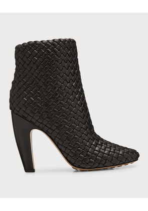 Lido Intrecciato Leather Ankle Booties