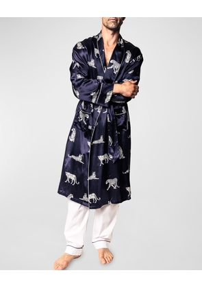 Men's Silk Panthere de Nuit Robe