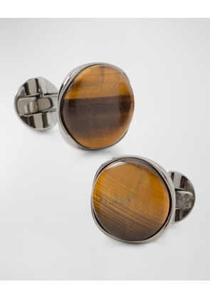 Men's Round Tiger's Eye Cufflinks