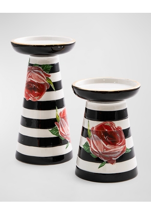 Flower Show Pillar Candle Holders, Set of 2