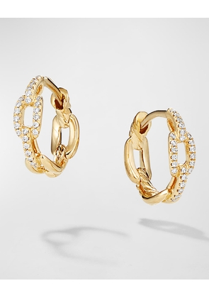 Stax Chain Link Huggie Hoop Earrings with Diamonds in 18K Gold, 12.5mm