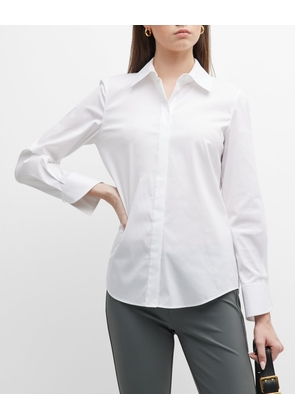 Plus Size Wright Button-Down Cotton-Blend Shirt