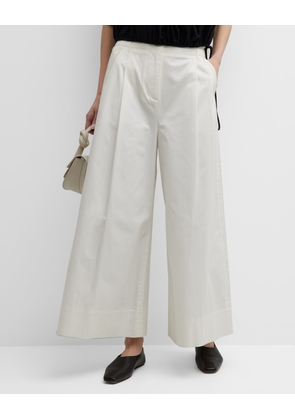 Sargent Embroidered Pleated Wide-Leg Pants