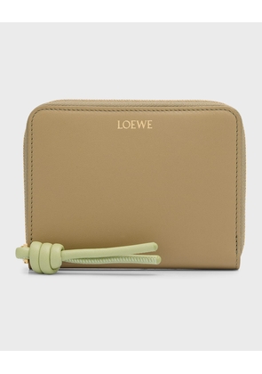 Knot Compact Wallet in Shiny Leather with Zipper