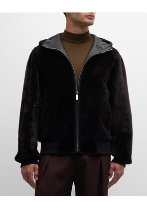 Men's Hooded Shearling Jacket