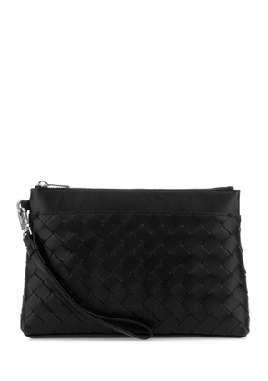 Bottega Veneta Black Leather Intrecciato Prism Pouch