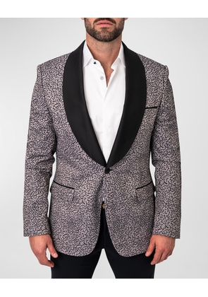 Men's Patterned Shawl Blazer