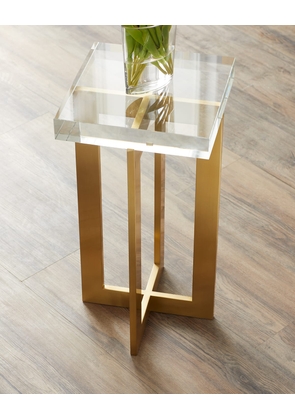 Polished Brass and Crystal Martini Table