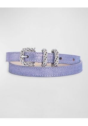 Kat Bluebell Jeans Lame Leather Skinny Belt