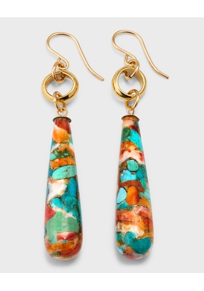 Turquoise Spiny Oyster Drop Earrings