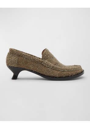 Terra Suede Kitten-Heel Penny Loafers