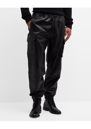 Men's Leather Cargo Pants