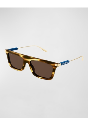 Men's GG1437Sm Acetate Rectangle Sunglasses