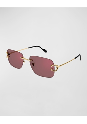 Men's CT0330SM Rimless Rectangle Sunglasses