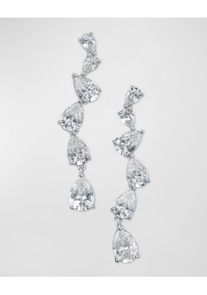 Cubic Zirconia Pear Cascading Zigzag Drop Earrings