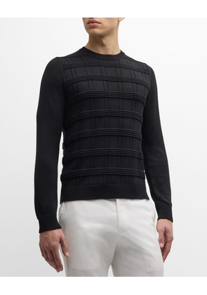 Men's Cotton-Silk Knit Crewneck Sweater