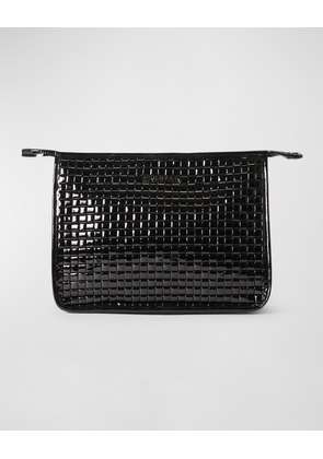 Woven Patent Leather Clutch Bag