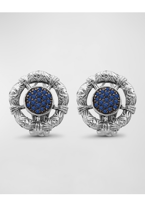 Blue Sapphire Earrings in Sterling Silver