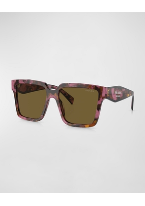 Contrasting Logo Square Acetate & Plastic Sunglasses