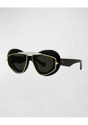 Men's Wing Double-Frame Geometric Sunglasses