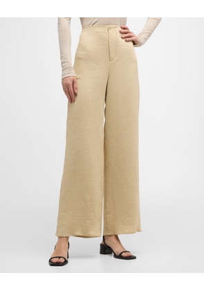 Marchei Ribbed High-Rise Wide-Leg Pants