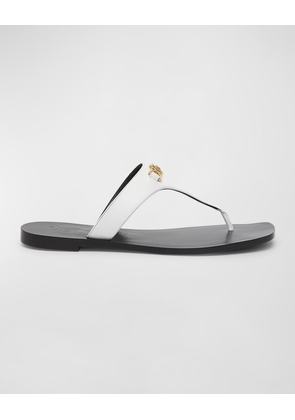 Medusa Leather Flat Thong Sandals