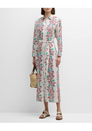 Floral-Print Maxi Dress Coverup