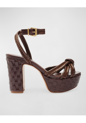 Kathleen Woven Ankle-Strap Platform Sandals