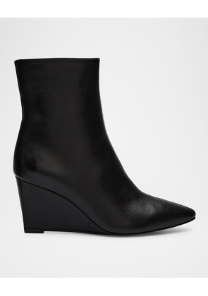 Pauletta Leather Wedge Booties