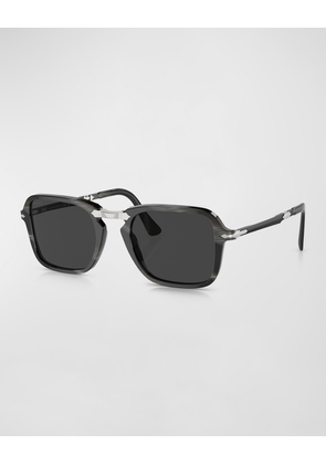 Men's Foldable Acetate Rectangle Sunglasses