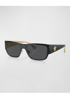 Men's Medusa Metal Square Sunglasses