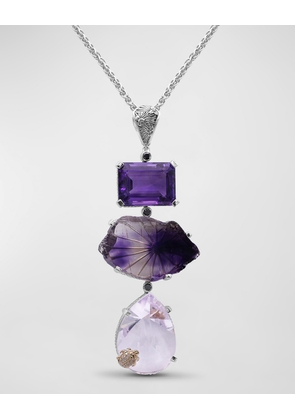 Amethyst and Black Diamond Pendant Necklace