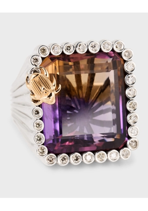 Ametrine and Champagne Diamond Statement Ring