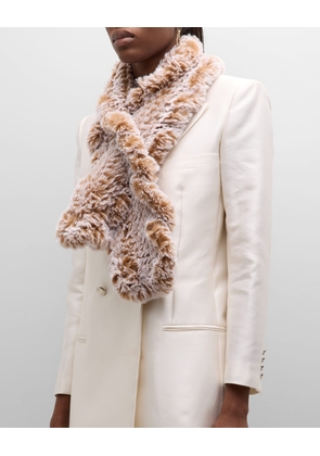 Faux Rex Rabbit Fur Knit Scarf