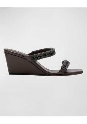 Monili Dual-Band Slide Wedge Sandals