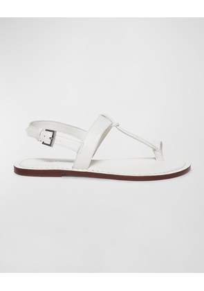 Calfskin T-Strap Slingback Sandals