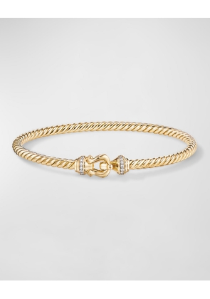 Buckle Bracelet with Diamonds in 18K Gold, 3.5mm