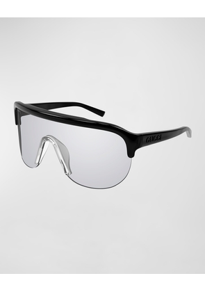 Men's Oversized Acetate Shield Sunglasses