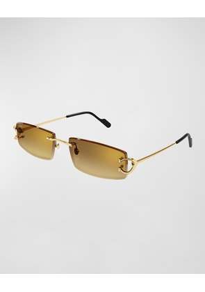 Men's CT0465S Rimless Metal Rectangle Sunglasses