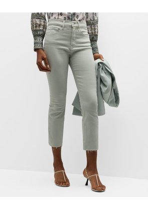 Carly Kick-Flare Cropped Raw Hem Jeans