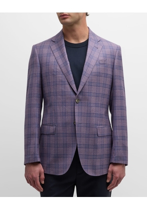 Men's Tonal Wool Plaid Sport Coat