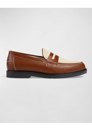 Men's Wilde Rattan and Leather Penny Loafers